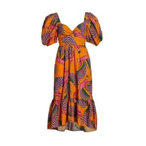 Farm Rio Macau Puff Sleeve Dress